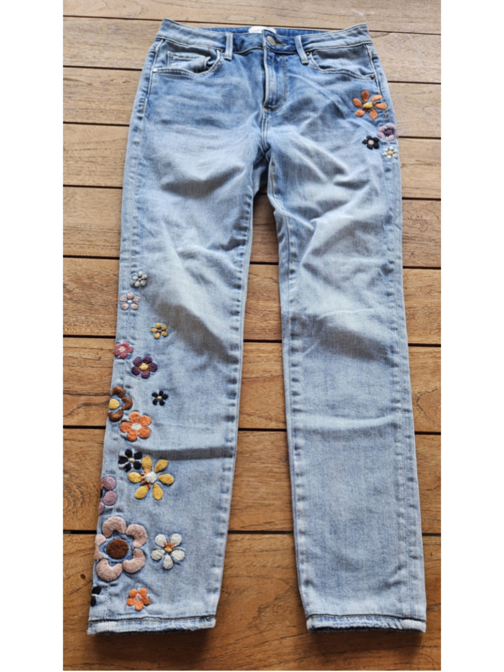 Driftwood Jackie "Boogie Nights" Embroidered Jeans Size 25